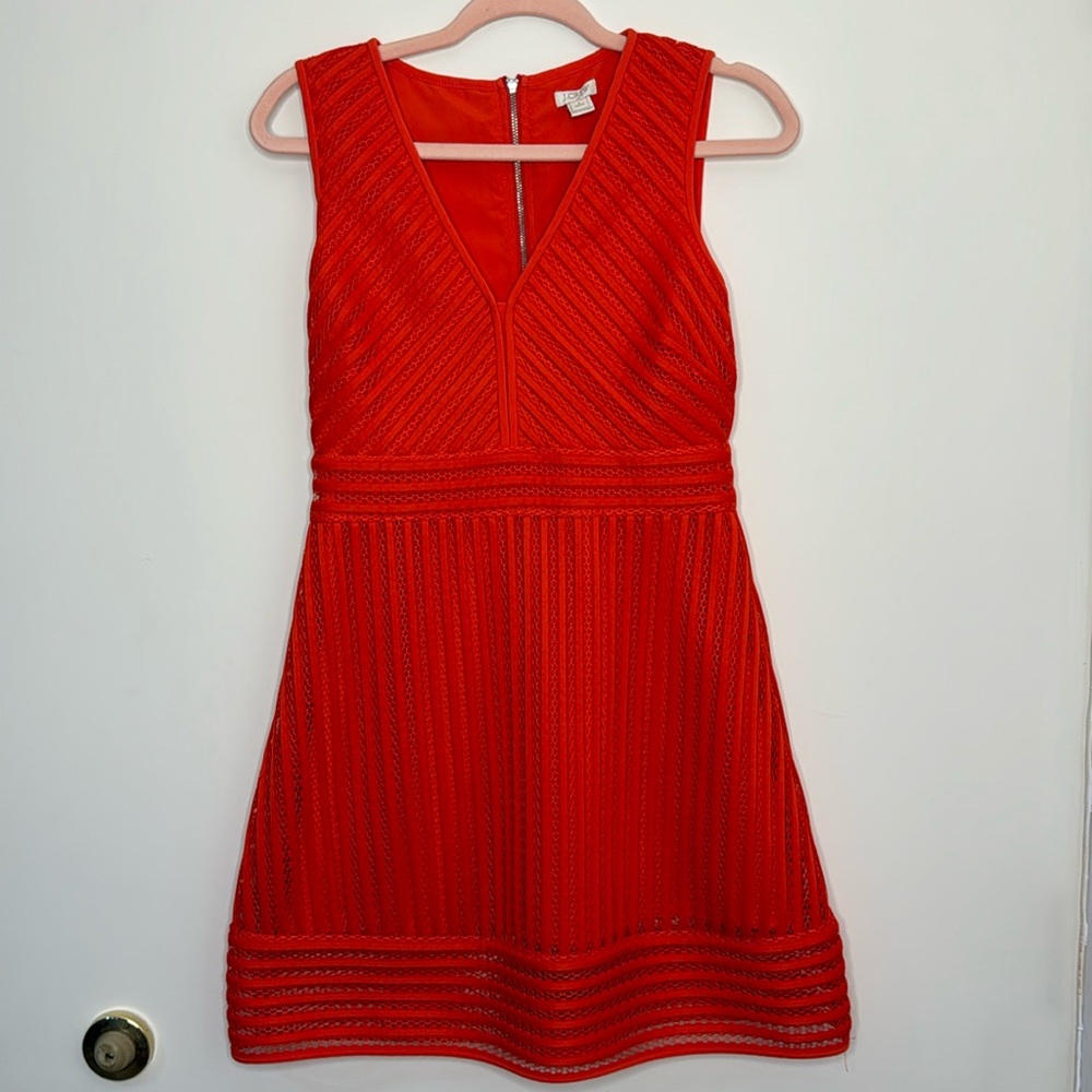 Red sleeveless J. Crew Eyelet Dress